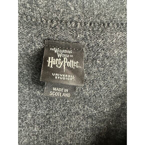 Harry Potter Wizarding World Cardigan Sweater Ravenclaw Lambswool Charcoal Gray - Picture 10 of 13